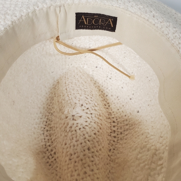 Adora Crochet Knit Chenille Cream Safari Hat - Picture 6 of 8